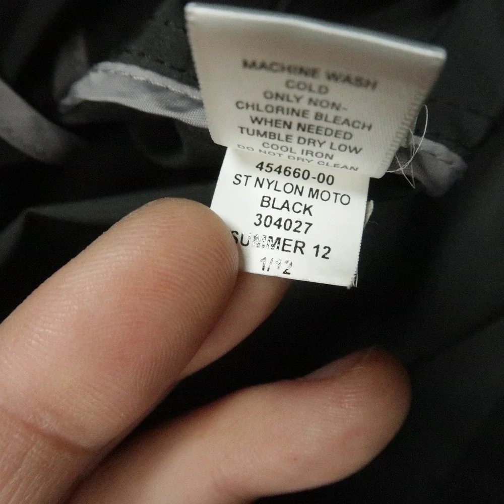 Banana Republic Jacket Mens Large Black‎ ST Nylon Moto Lined Full Zip